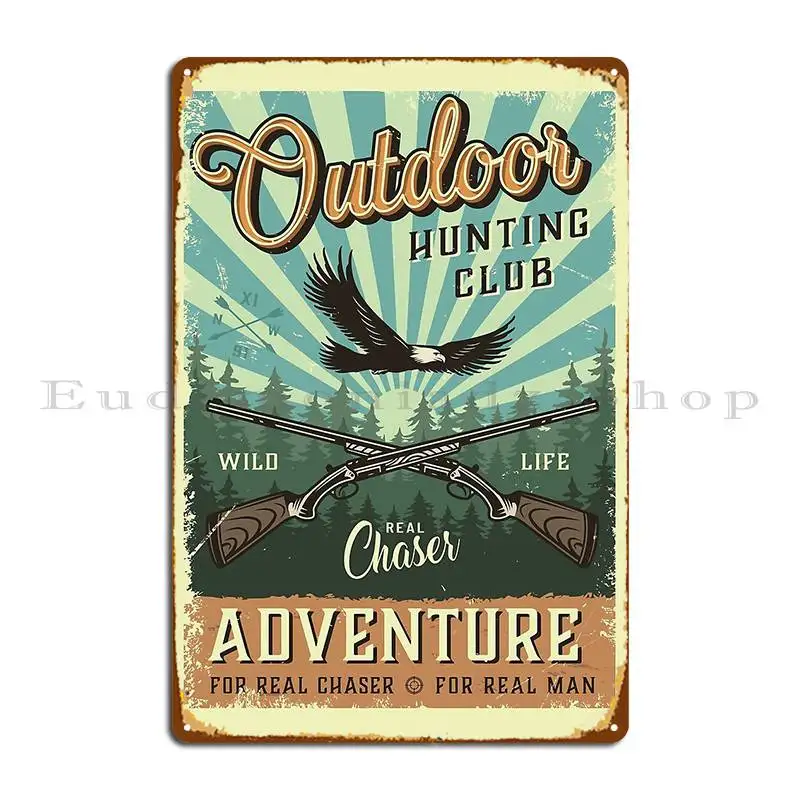 Outdoor Adventure Club - 야외 사냥 클럽 빈티지 어드벤처 금속