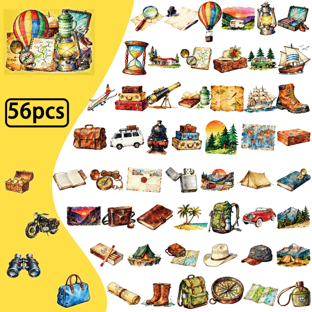 Outdoor Adventure Store - 56Pcs 여행 야외 애완 동물 스티커