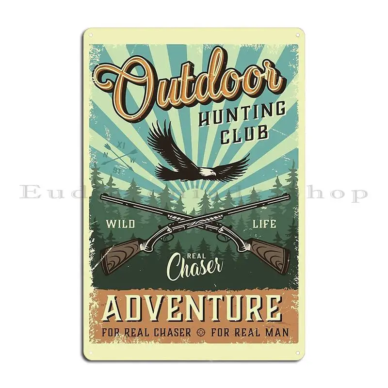 야외 사냥 클럽 빈티지 어드벤처 금속 플라크 포스터 시 - Outdoor Adventure Club 리뷰 및 가격
